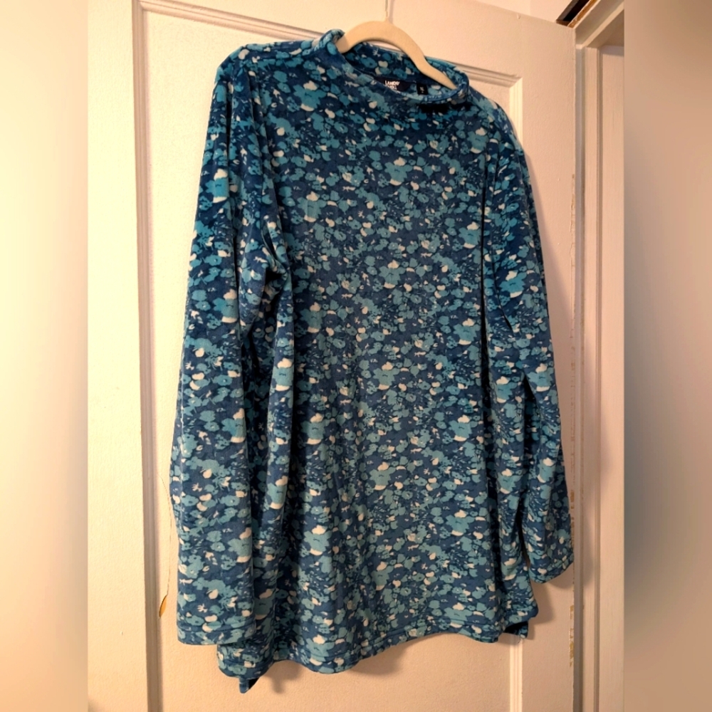 Lands End Velour Mock Neck